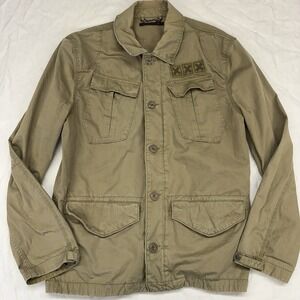 Men's LEVI'S Khaki 100% Cotton Button Up Utility Jacket Size Large